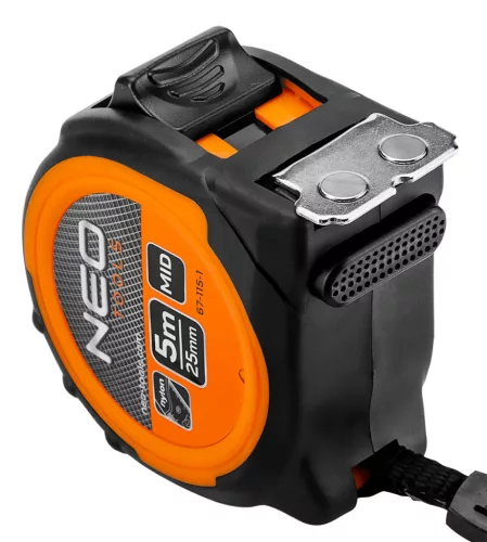 Neo Tools Mérőszalag 5m / 25mm, mágneses, dupla fékes