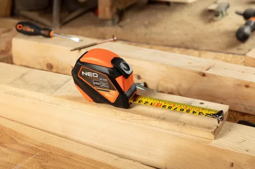 Neo Tools Mérőszalag, 5m/19mm, acél, mágneses, autostop+ rögzítő