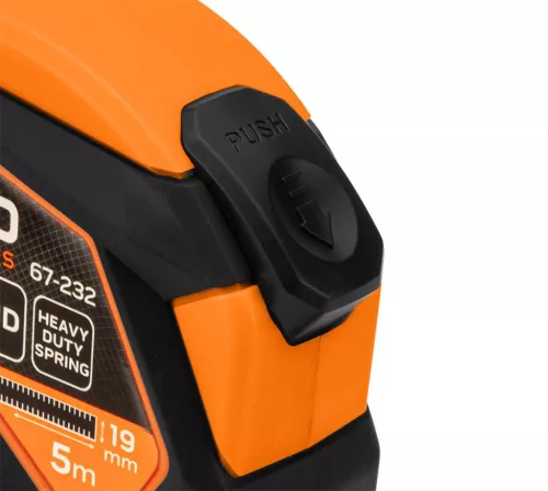 Neo Tools Mérőszalag, 5m/19mm, acél, mágneses, autostop+ rögzítő