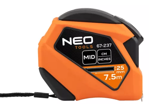 Neo Tools Mérőszalag 7,5m / 25 mm, mágneses, autostop, skála mm/inch