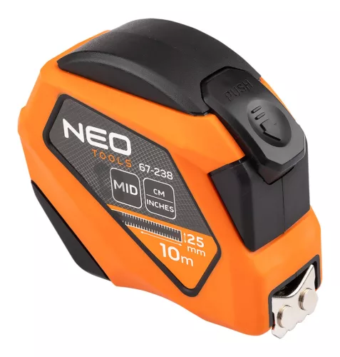 Neo Tools Mérőszalag 10m / 25 mm, mágneses, autostop, skála mm/inch