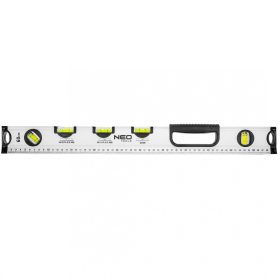   Neo Tools Vízmérték, alumínium, lejtésmérő, 5 libella, fogantyú, 60cm