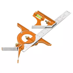   Neo Tools Profi szögmérő, derékszög és vonalzó, rozsdamentes-alu 30cm