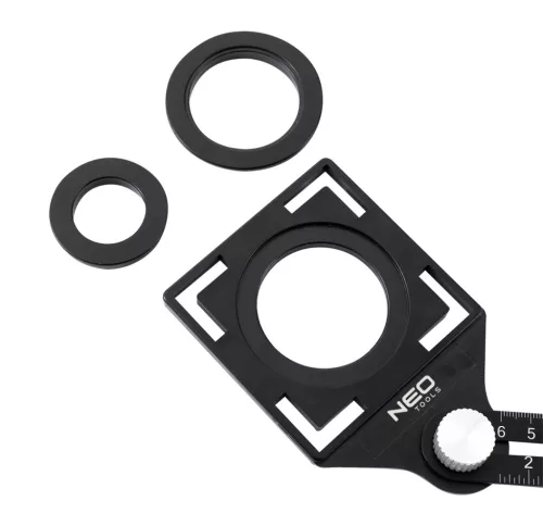 Neo Tools Szögmásoló, furatátjelölő és vonalzó, 6 oldalas, alumínium, ABS