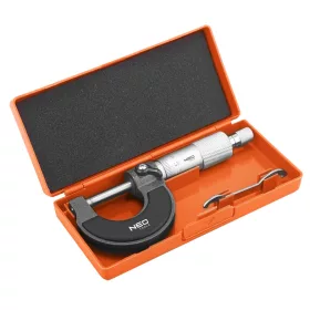 Neo Tools Mikrométer, műanyag tokban, 0-25mm