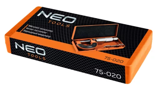 Neo Tools Mikrométer, műanyag tokban, 0-25mm