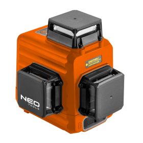   Neo Tools Lézeres szintező, 3D önbeálló keresztvonallézer, 3x360 fokos, 15m, mágneses tartó, céltábla, koffer, piros