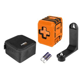   Neo Tools Lézeres szintező, önbeálló keresztvonallézer, piros, 30m, mágneses tartókonzol, 1/4"-os menet, 2db AA elem