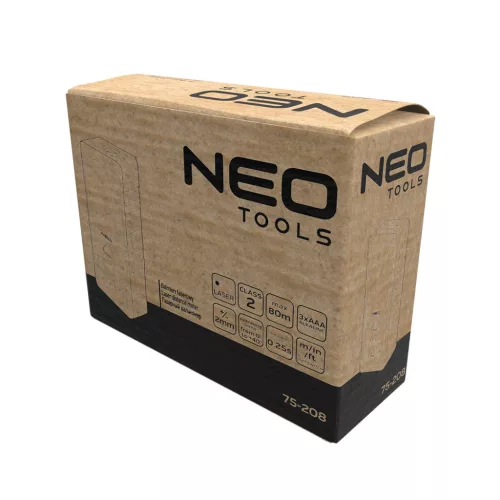 Neo Tools Lézeres távolságmérő, hatótáv:80m, IP54 fröccsenő víz védelem, gumírozott ház, multifunkciós