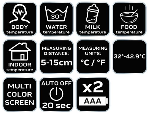 Neo Tools Infravörös hőmérő, 32-42.9°C, folyadék, levegő, test