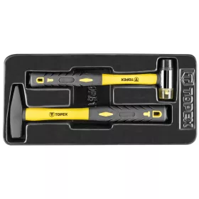   Topex Kalapács készlet 2db, szerszámkocsiba rakható tálcában