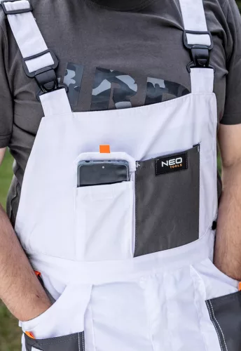 Neo Tools Kantáros munkásnadrág, HD, fehér l/53