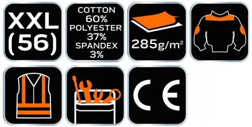 Neo Tools Karcsúsított(slim fit) munkavédelmi kabát, HD, 60% pamut, 37% polyester, 3% elasztán, 285 g/m2, XXL