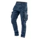 Neo Tools Farmer munkásnadrág, Denim, cipzáros oldalzsebekkel, 98% pamut, 410 g/m2, M