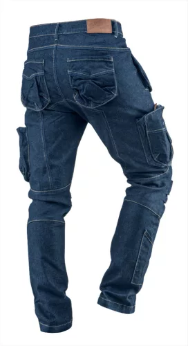 Neo Tools Farmer munkásnadrág, Denim, cipzáros oldalzsebekkel, 98% pamut, 410 g/m2, S