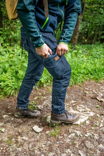 Neo Tools Farmer munkásnadrág, Denim, cipzáros oldalzsebekkel, 98% pamut, 410 g/m2, XXL