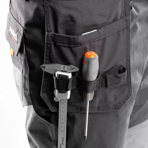 Neo Tools Munkásnadrág, HD, L/54 65% poliészter, 35% pamut, 267g/m2, térdprotektor zseb, térd alatt lezippzározható, LD