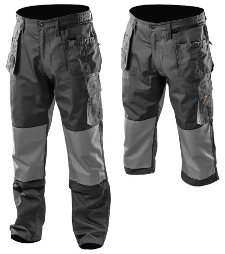 Neo Tools Munkásnadrág, HD, M/50 65% poliészter, 35% pamut, 267g/m2, térdprotektor zseb, térd alatt lezippzározható, M