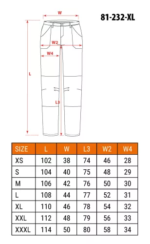 Neo Tools Terepmintás munkásnadrág, CAMO Urban, 60% pamut, 37% poliészter, 3% elasztán, XL