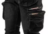 Neo Tools Farmer munkásnadrág, Denim, fekete, cipzáros oldalzsebekkel, 98% pamut, 410 g/m2, L