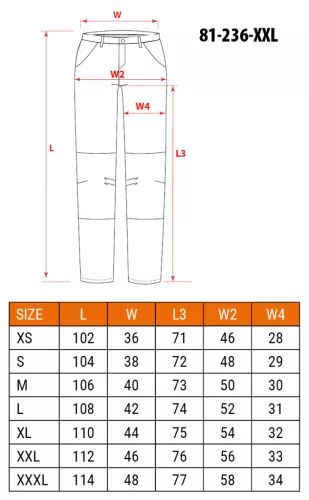 Neo Tools Farmer munkásnadrág, Denim, fekete, 98% pamut, térdvédő zseb, gombos oldalzsebek, 255 g/m2, XXL