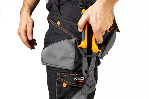 Neo Tools Karcsúsított(slim fit), munkásnadrág, HD, 60% pamut, 37% polyester, 3% elasztán, 285 g/m2, övvel, S