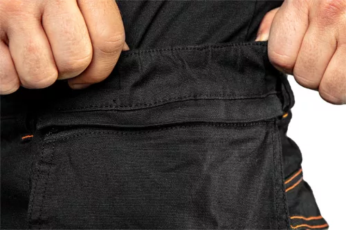 Neo Tools Karcsúsított(slim fit), munkásnadrág, HD, 60% pamut, 37% polyester, 285 g/m2, lecsatolható szerszámzsebek, S