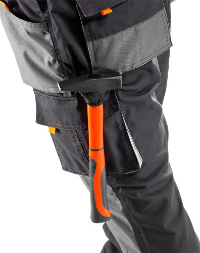 Neo Tools Kantáros munkásnadrág, HD, M/50 65% poliészter, 35% pamut, 267g/m2, térdprotektor zseb, fényvisszaverő, M