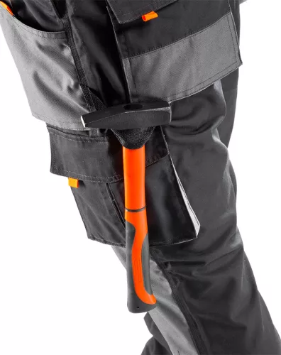 Neo Tools Kantáros munkásnadrág, HD, S/48 65% poliészter, 35% pamut, 267g/m2, térdprotektor zseb, fényvisszaverő, S