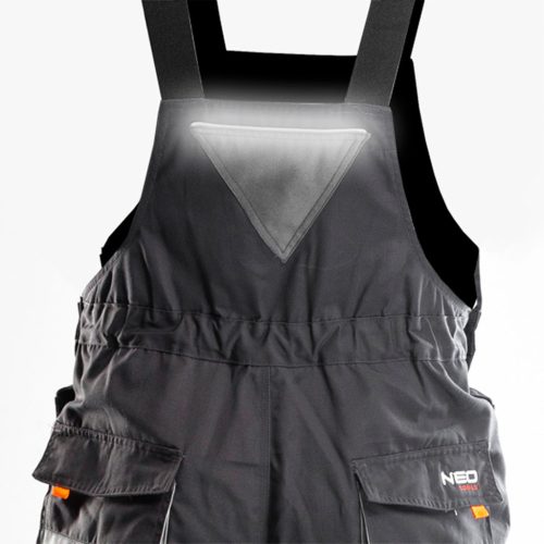 Neo Tools Kantáros munkásnadrág, HD, XL/56 65% poliészter, 35% pamut, 267g/m2, térdprotektor zseb, fényvisszaverő, XL