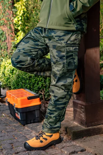 Neo Tools Kantáros, terepmintás munkásnadrág, CAMO, 60% pamut, 40% polyester, 255 g/m2, XXL