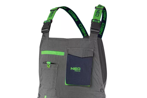 Neo Tools Kantáros munkásnadrág, Premium, 100% pamut, hasadásgátló szövet, XXXL