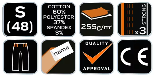 Neo Tools Kantáros, terepmintás munkásnadrág, CAMO Urban, 60% pamut, 37% poliészter, 3% elasztán, S