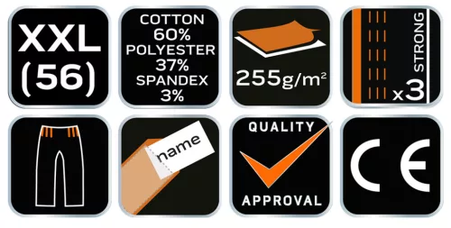 Neo Tools Kantáros, terepmintás munkásnadrág, CAMO Urban, 60% pamut, 37% poliészter, 3% elasztán, XXL