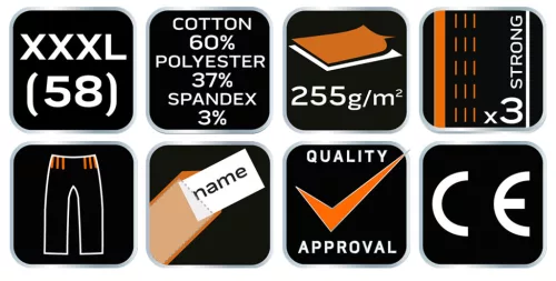 Neo Tools Kantáros, terepmintás munkásnadrág, CAMO Urban, 60% pamut, 37% poliészter, 3% elasztán, XXXL