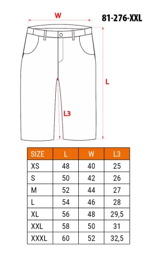 Neo Tools Munkás rövidnadrág, övvel, Premium, 62% pamut, 35% polyester, 3% elasztán, XXL