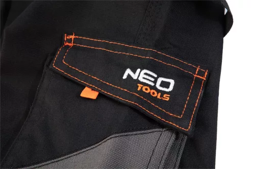 Neo Tools Karcsúsított(slim fit) munkás rövidnadrág, 60% pamut, 37% polyester, 3% elasztán, 285 g/m2, övvel, M