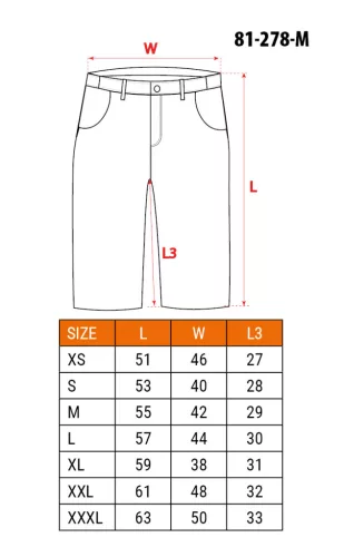 Neo Tools Karcsúsított(slim fit) munkás rövidnadrág, 60% pamut, 37% polyester, 3% elasztán, 285 g/m2, övvel, M