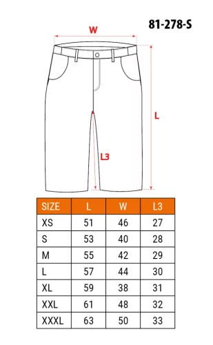 Neo Tools Karcsúsított(slim fit) munkás rövidnadrág, 60% pamut, 37% polyester, 3% elasztán, 285 g/m2, övvel, S