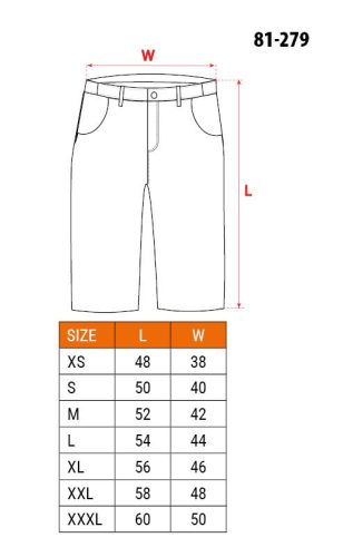 Neo Tools Farmer munkás rövidnadrág, Denim, cipzáros oldalzsebekkel, 98% pamut, 410g/m2, XXL