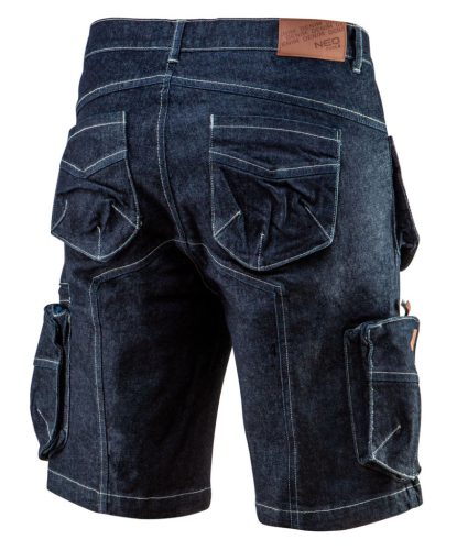 Neo Tools Farmer munkás rövidnadrág, Denim, cipzáros oldalzsebekkel, 98% pamut, 410g/m2, XXXL