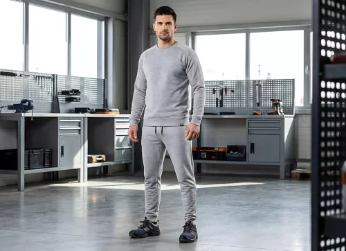 Neo Tools Melegítő nadrág, Comfort, szürke, 79% pamut, M