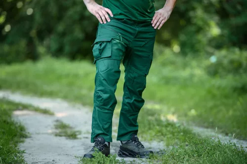 Neo Tools Munkásnadrág, Outdoor, zöld, 80% pamut, XL