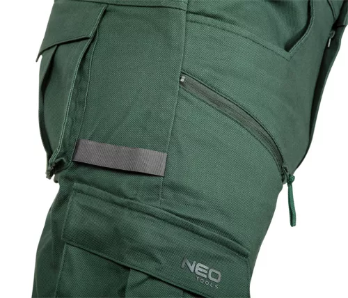 Neo Tools Munkásnadrág, Outdoor, zöld, 80% pamut, XXXL