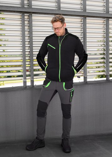 Neo Tools Munkásnadrág Premium, 4 irányban önbeálló anyag, fekete-zöld, XXXL