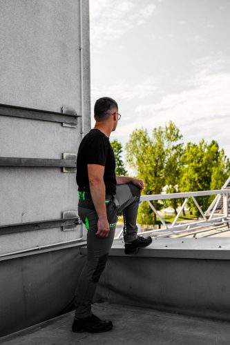 Neo Tools Munkásnadrág Premium, 4 irányban önbeálló anyag, fekete-zöld, XXXL