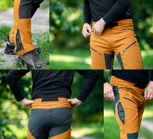 Neo Tools Munkásnadrág Outdoor, 4 irányú sztreccs anyag, 210g/m2, Mustársárga-szürke, XL