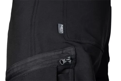 Neo Tools Munkásnadrág Mix&Match, 4 irányú sztreccs, 230g/m2, fekete-zöld, M