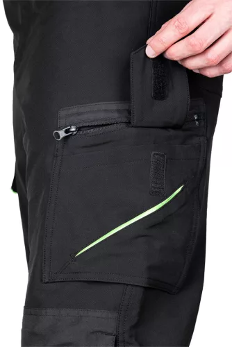 Neo Tools Munkásnadrág Mix&Match, 4 irányú sztreccs, 230g/m2, fekete-zöld, S