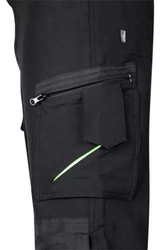 Neo Tools Munkásnadrág Mix&Match, 4 irányú sztreccs, 230g/m2, fekete-zöld, XL